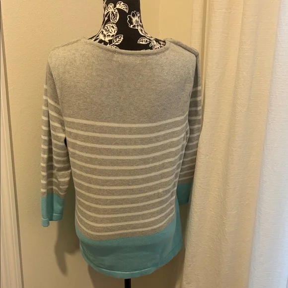 Karen Scott Light Gray Knit Cotton Sweater - Picture 3 of 7